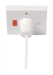 CLICK PRW210 ESSENTIALS Polar White 45A Double Pole Pull Cord Switch With Mechanical On/Off & Neon