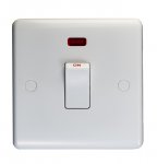 Eurolite PL3241 Enhance White plastic 20A switch with neon indicator