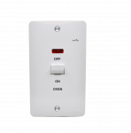 Hager WMDP50VN/CK Sollysta 50A Double Pole White Vertical Wall Switch 2 Gang with LED Indicator marked 'COOKER'