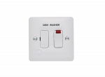 Hager WMSSU83FON/DW Sollysta 13A Double Pole White Switched Fuse Connection Unit with LED Indicator & Flex Outlet marked 'DISHWASHER'