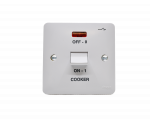 Hager WMDP50N/HB Sollysta 50A Double Pole White Wall Switch 1 Gang with LED Indicator marked 'HOB'