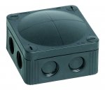 WISKA 10060581 COMBI 308 BK junction box, 85 x 85 x 51mm, black, plastic