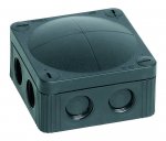 WISKA 10060580 COMBI 308/5 BK junction box, 85 x 85 x 51mm, black, plastic, with terminal block