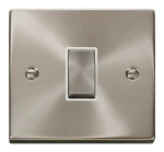 CLICK VPSC411WH DECO Satin Chrome 10AX Ingot 1 Gang 2 Way Plate Switch Victorian White
