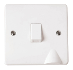 CLICK CMA022 MODE 20A Double Pole Plate Switch With Optional Flex Outlet Polar White
