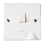 CLICK CMA051 MODE 13A Double Pole Switched Fused Connection Unit With Optional Flex Outlet & Neon Polar White