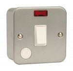 CLICK CL023 ESSENTIALS Metal Clad 20A DP Switch With Optional Flex Outlet & Neon