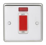Eurolite PSS45ASWNSW Stainless steel 45A switch with neon indicator, Polished Stainless Steel