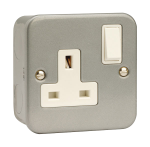 CLICK CL035 ESSENTIALS Metal Clad 13A 1 Gang Double Pole Switched Socket Outlet