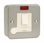 CLICK CL052 ESSENTIALS Metal Clad 13A Double Pole Switched Fused Connection Unit With Neon & Optional Flex Outlet