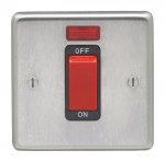 Eurolite SSS45ASWNSB Stainless steel 45A switch with neon indicator, Satin Stainless Steel