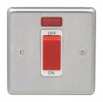 Eurolite SSS45ASWNSW Stainless steel 45A switch with neon indicator, Satin Stainless Steel