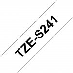 Brother TZe-S241 Labelling Tape Cassette  Black on White Strong Adhesive, 18mm wide