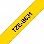 Brother Pro Tape TZe-S631 Strong adhesive tape - Black on Yellow, 12mm
