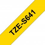 Brother Pro Tape TZe-S641 Strong adhesive tape - Black on Yellow, 18mm