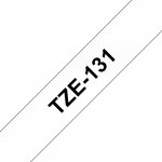 Brother TZe-131 Black on Clear Labelling Tape  12mm wide. P-touch printers, self-adhesive