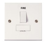 CLICK PRW051F POLAR 13A Double Pole Switched Fused Connection Unit with Optional Flex Outlet, Polar White, marked "FIRE"