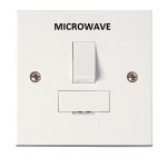 CLICK PRW051M POLAR 13A Double Pole Switched Fused Connection Unit with Optional Flex Outlet, Polar White, marked "MICROWAVE"