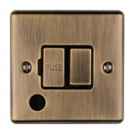 Eurolite ENSWFFOABB Enhance Decorative switched fuse spur with flex outlet, Antique Brass