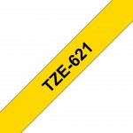Brother TZe-621 Labelling Tape Cassette  Black on Yellow, 9mm wide, self-adhesive