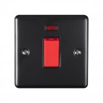 Eurolite EN45ASWNSMBB Enhance Decorative 45A switch with neon indicator, Matt Black