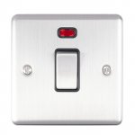 Eurolite EN20ASWNSSB Enhance Decorative 20A switch with neon indicator, Satin Stainless