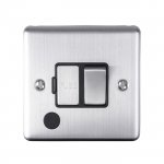 Eurolite ENSWFFOSSB Enhance Decorative switched fuse spur with flex outlet, Satin Stainless
