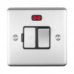 Eurolite ENSWFNSSB Enhance Decorative switched fuse spur with Neon Indicator, Satin Stainless