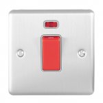 Eurolite EN45ASWNSSSG Enhance Decorative 45A switch with neon indicator, Satin Stainless
