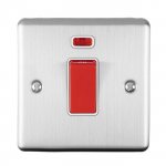 Eurolite EN45ASWNSSSW Enhance Decorative 45A switch with neon indicator, Satin Stainless