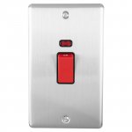 Eurolite EN45ASWNSSB Enhance Decorative 45A switch with neon indicator, Satin Stainless