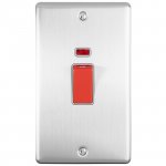 Eurolite EN45ASWNSSG Enhance Decorative 45A switch with neon indicator, Satin Stainless