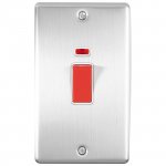 Eurolite EN45ASWNSSW Enhance Decorative 45A switch with neon indicator, Satin Stainless