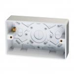 Eurolite PL8024 Enhance White plastic pattress box, 47mm deep double with clamp