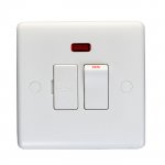 Eurolite PL4191 Enhance White plastic 13A switched fused spur with neon