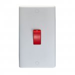 Eurolite PL3290 Enhance White plastic 45A switch, double plate
