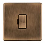 Eurolite ABUSWFB Concealed 3mm unswitched fuse spur, Antique Brass