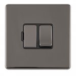 Eurolite ECBNSWFB Concealed 3mm 13A switched fuse spur with Flex Outlet, Black Nickel