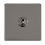 Eurolite ECBNT1SW Concealed 3mm 1 gang 10A 2Way Toggle switch Plate, Black Nickel