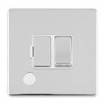 Eurolite ECPCSWFFOW Concealed 3mm 13A switched fuse spur with Flex Outlet, Polished Chrome