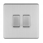 Eurolite ECSS2SWW Concealed 3mm 2 gang 10A 2Way switch, Stainless Steel