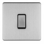 Eurolite ECSS20ADPSWB Concealed 3mm 1 gang 20A Dp switch, Stainless Steel