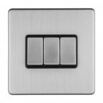 Eurolite ECSS3SWB Concealed 3mm 3 gang 10A 2Way switch, Stainless Steel