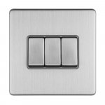 Eurolite ECSS3SWG Concealed 3mm 3 gang 10A 2Way switch, Stainless Steel