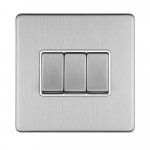 Eurolite ECSS3SWW Concealed 3mm 3 gang 10A 2Way switch, Stainless Steel