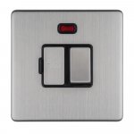 Eurolite ECSSSWFNB Concealed 3mm 13A switched fuse spur with Neon, Stainless Steel