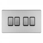 Eurolite ECSS4SWB Concealed 3mm 4 gang 10A 2Way switch, Stainless Steel
