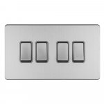 Eurolite ECSS4SWG Concealed 3mm 4 gang 10A 2Way switch, Stainless Steel