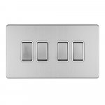 Eurolite ECSS4SWW Concealed 3mm 6 gang 10A 2Way switch, Stainless Steel