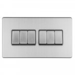 Eurolite ECSS6SWG Concealed 3mm 6 gang 10A 2Way switch, Stainless Steel